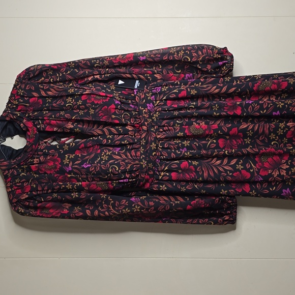 Guess Womens Black Floral Chiffon Long Sleeve Cutout Lace Up Maxi Dress 6 - Picture 4 of 9